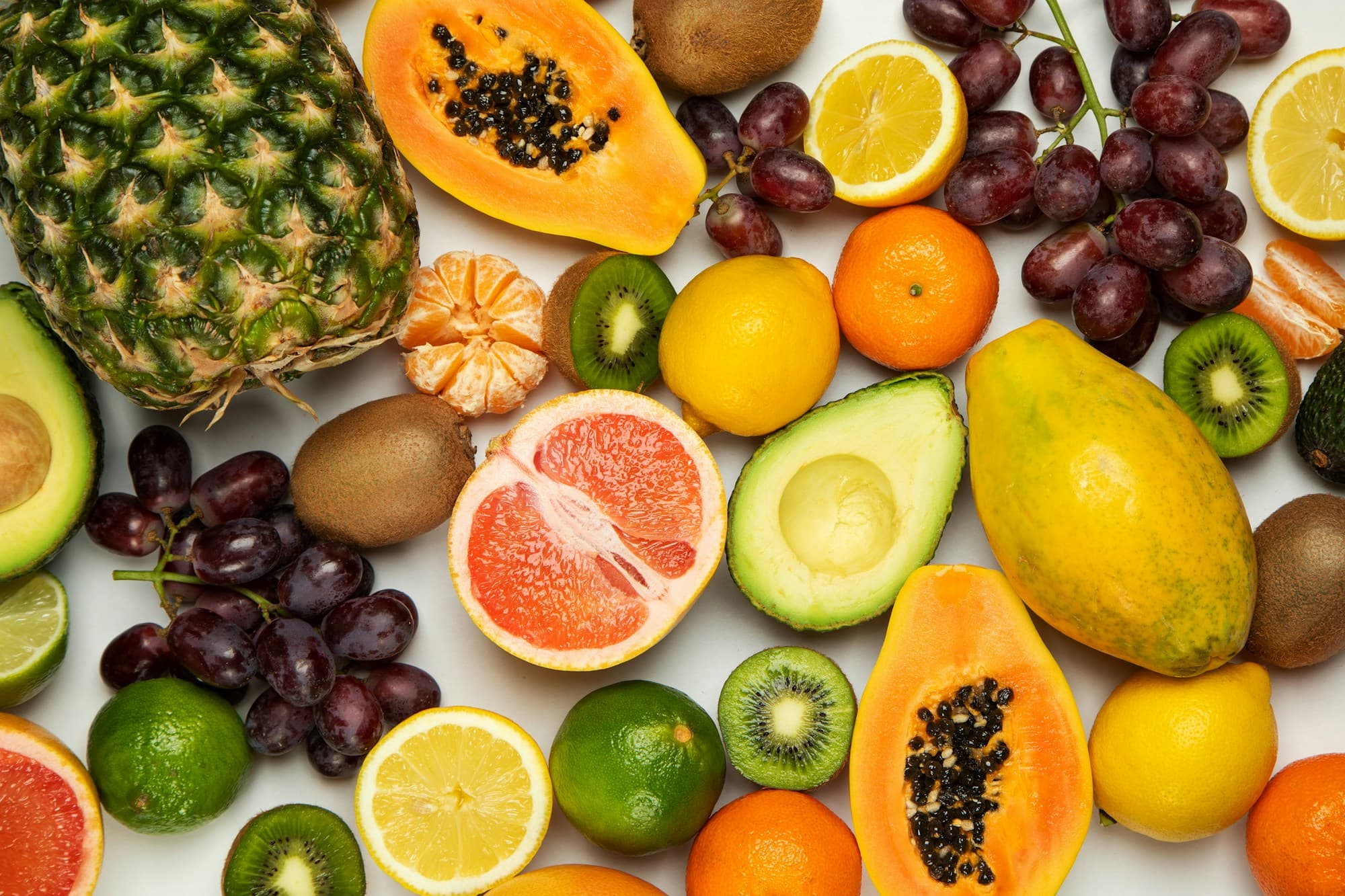 An assortment of fresh, colorful fruit